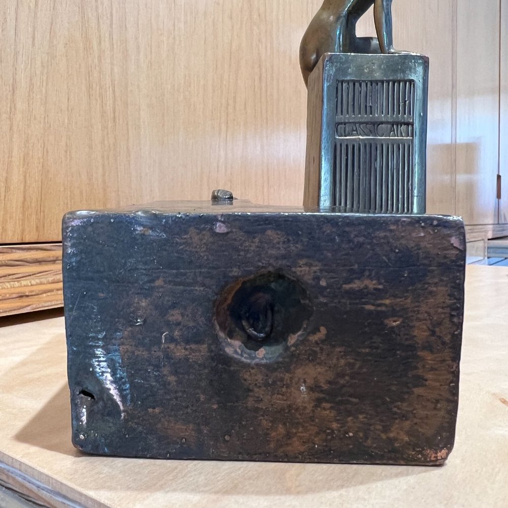 Bronze Bookends Nude Man Woman Art Nouveau Sculpture Circa 1916 “Classic Art” - Picture 14 of 16